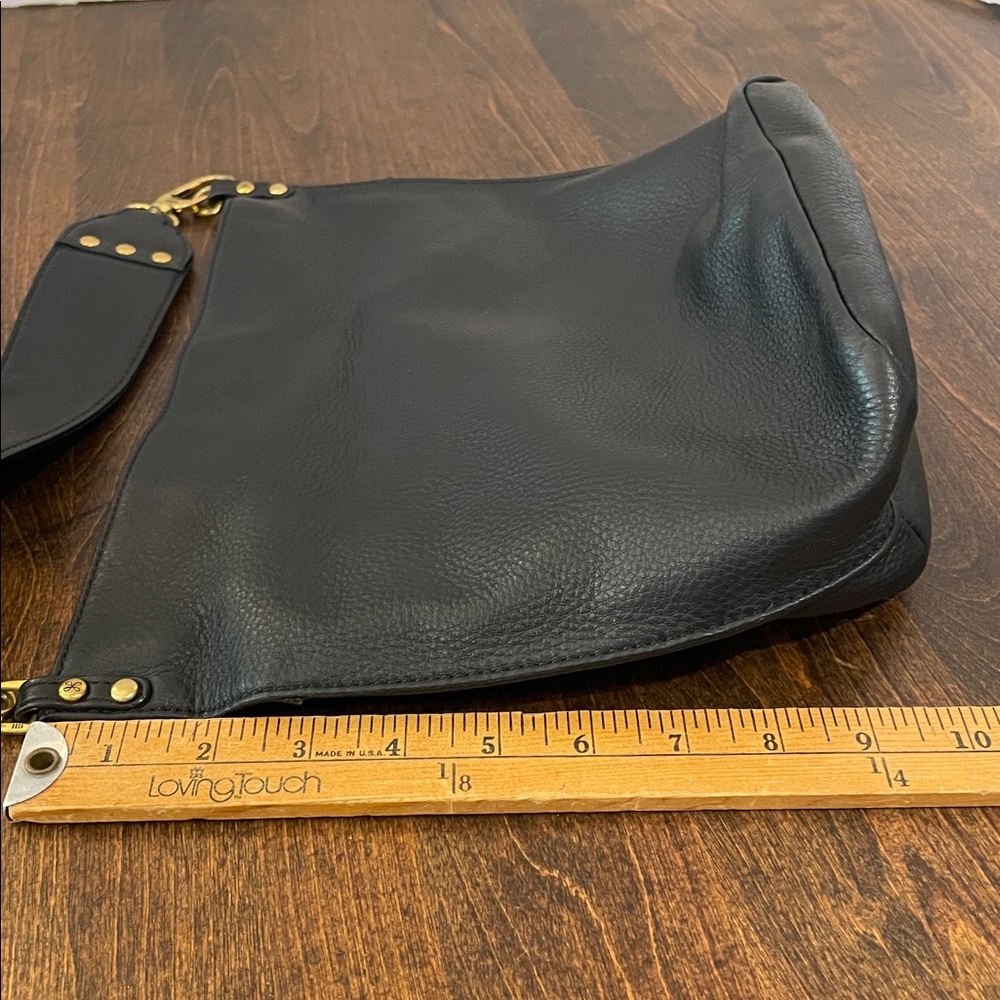 HOBO FLARE Bucket Bag Black Pebbled Leather Crossbody Purse - Picture 10 of 13